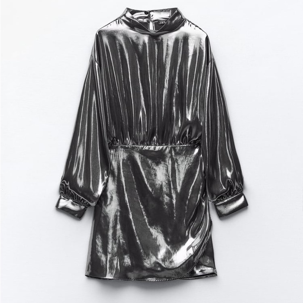 ZARA FOIL MINI DRESS